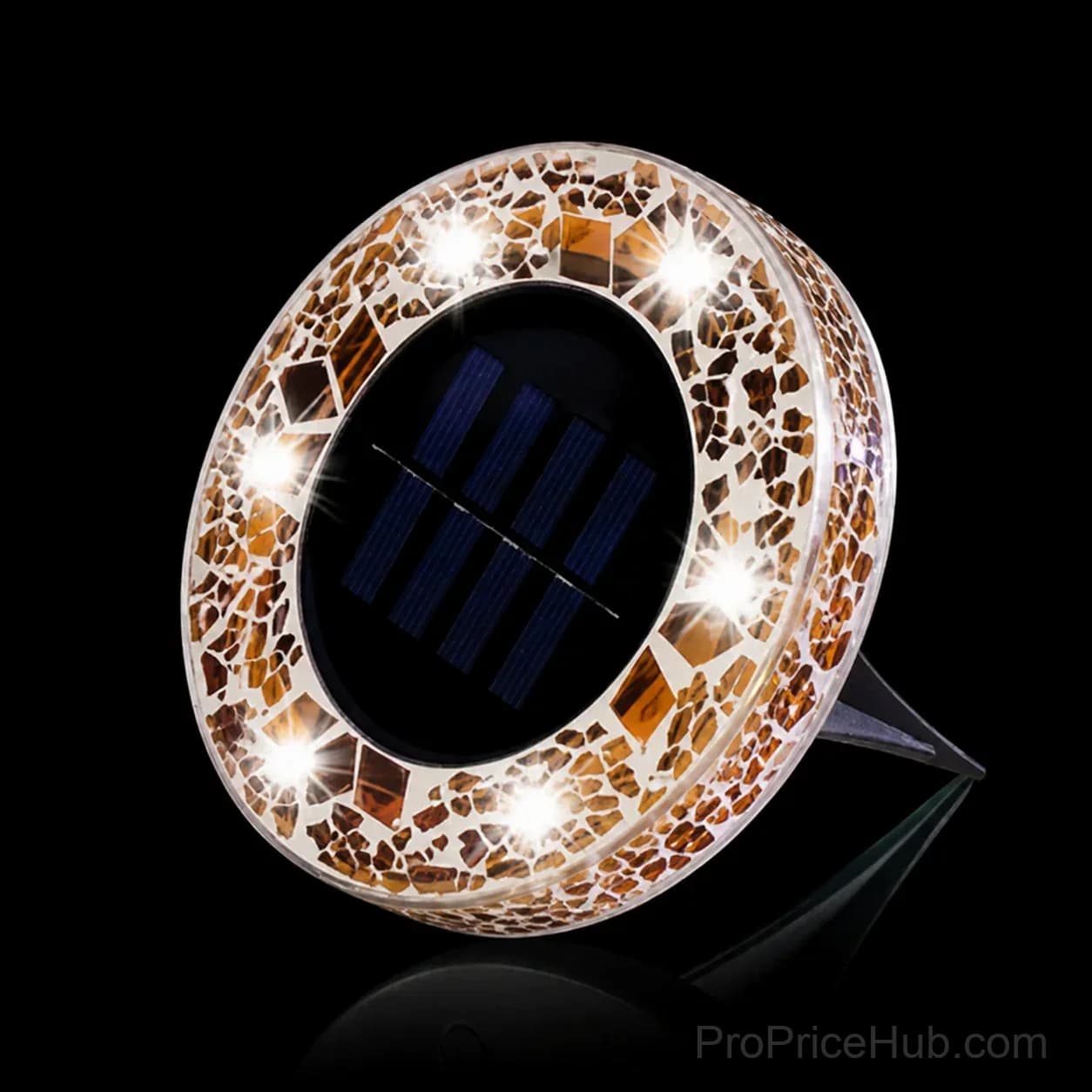 Solar Mosaic Disk Garden Lights - View 10