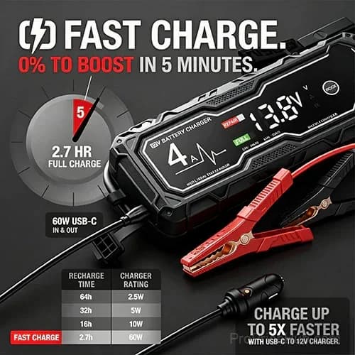 Boost X GBX155 4250A Car Jump Starter for 10.0L Gas & 8.0L Diesel Engines - View 1