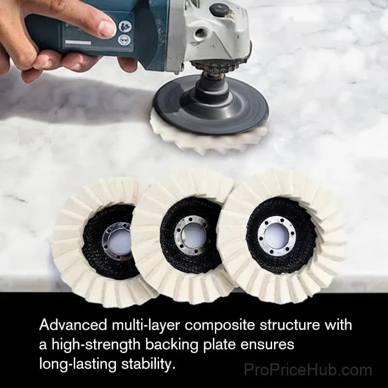 115mm Wool Felt Flap Polishing Discs, 2-Pack - View 7