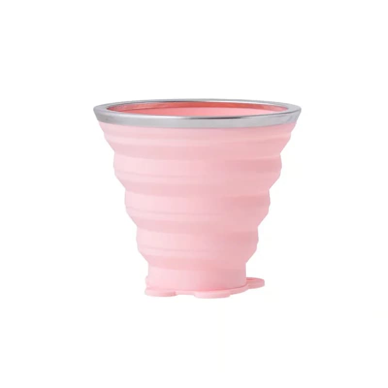 270ml Foldable Silicone Travel Cup, Anti-Scald Mug, Pink - View 12