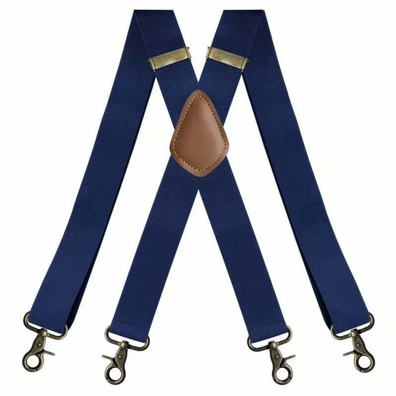 Adjustable X-Back Work Suspenders, Black/Beige/Coffee/Grey - View 5