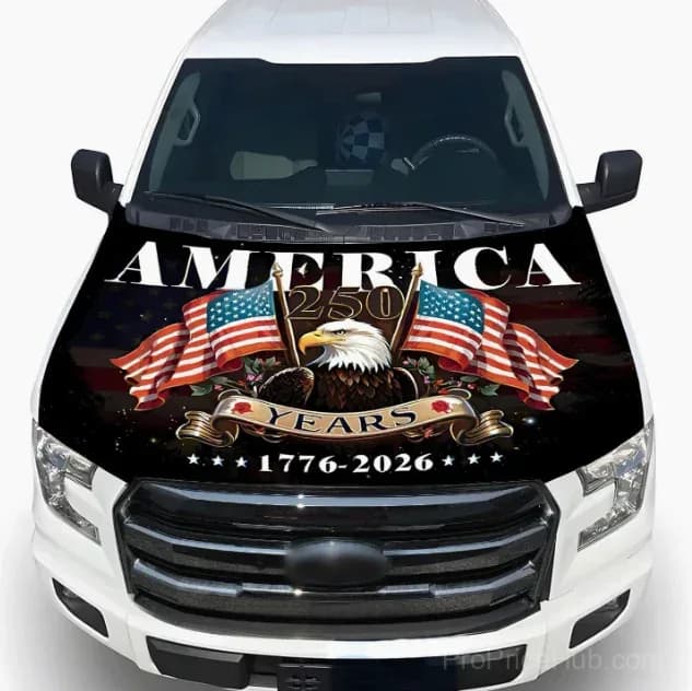 Patriotic American Flag Car Hood Cover - View 17