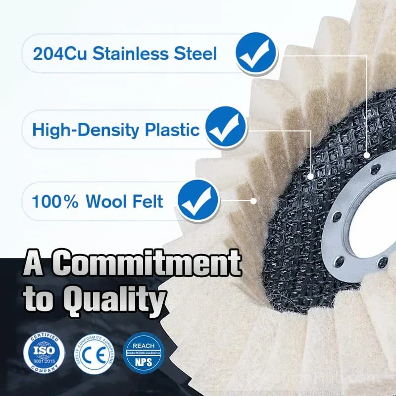 115mm Wool Felt Flap Polishing Discs, 2-Pack - View 6