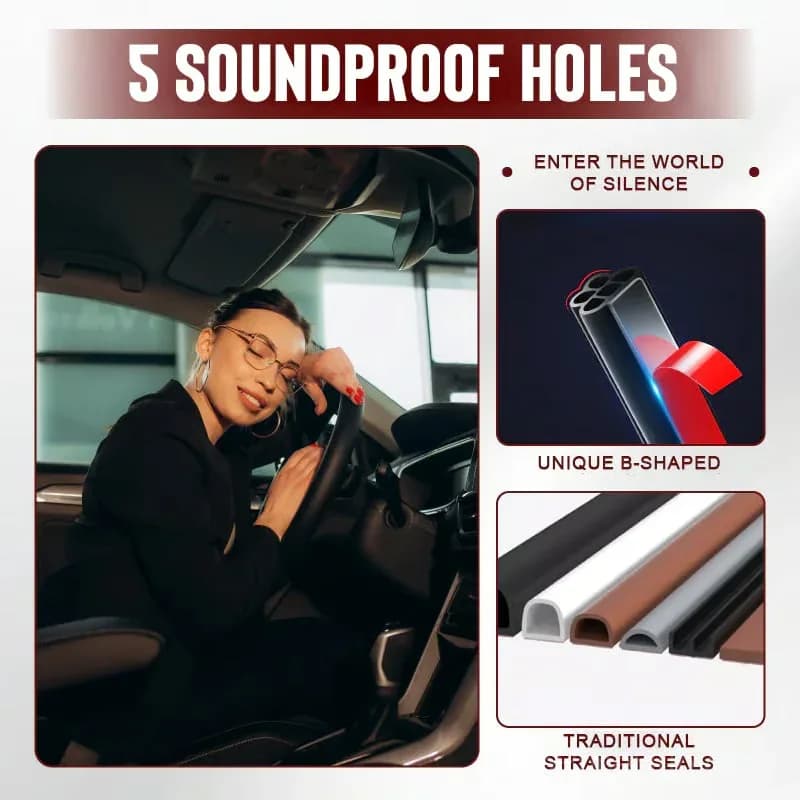 Car Noise Reduction Dustproof Rubber Seal Strip, 5M Roll - View 4