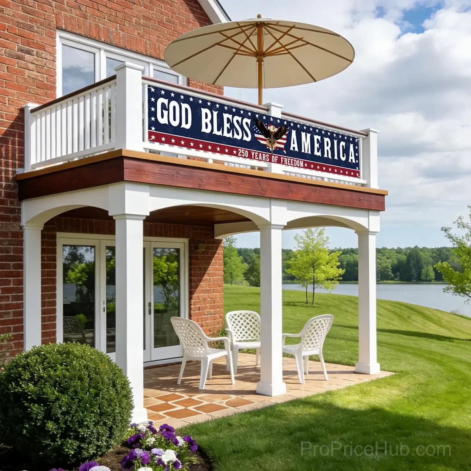 God Bless America 250th Anniversary Patriotic Outdoor Banner - View 8