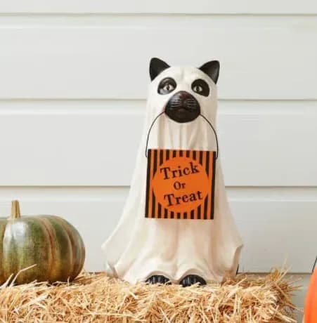 Ghost Cat Candy Bowl Halloween Home Decor - View 1