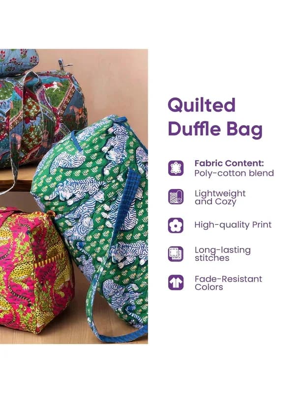 Hippie Box Quilted Travel Bag - Alt