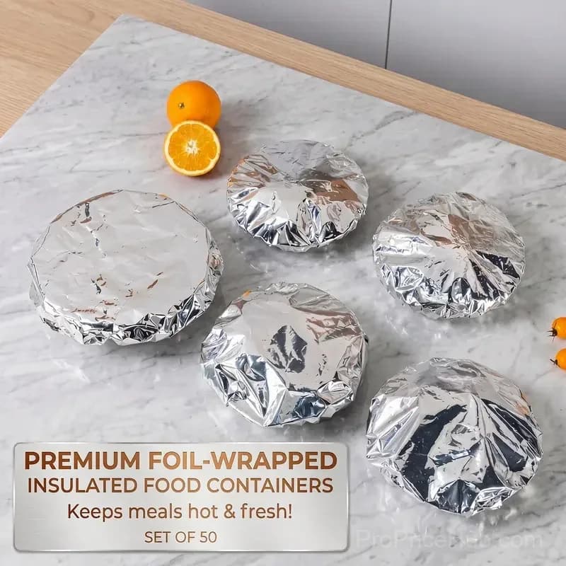 Aluminum Foil Heat-Retaining Kitchen Covers (50 Pack) - View 3