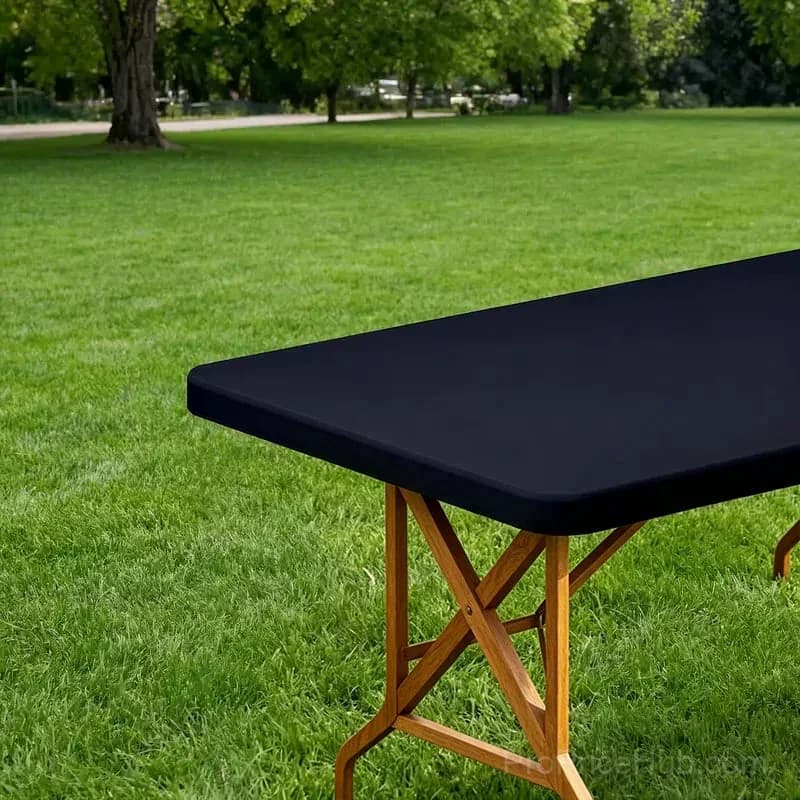 Stretch Fabric Table Top Cap Cover – Elastic Edge, Waterproof, Reusable - Main