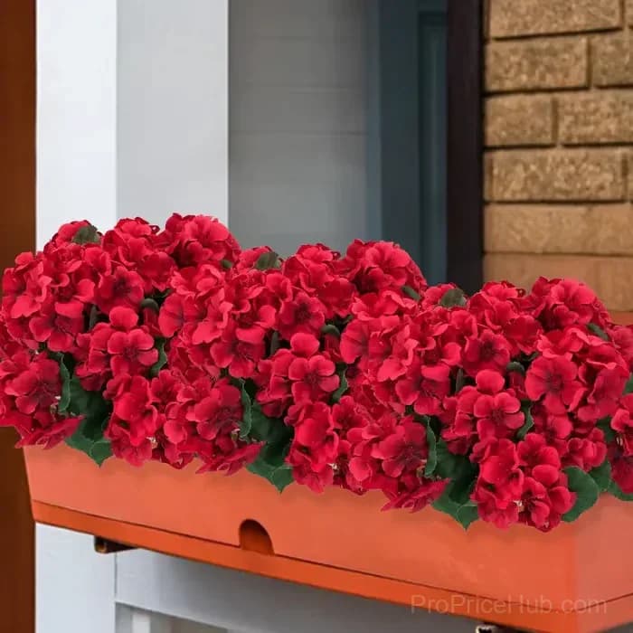 UV Resistant Artificial Geranium Flowers Bundle for Outdoor Patio Decor - View 10
