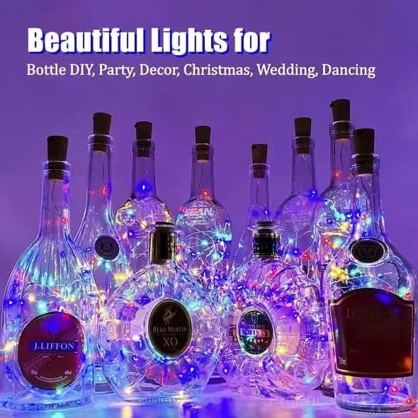 Multicolor Battery-Operated Bottle Lights with Replaceable Batteries - View 2