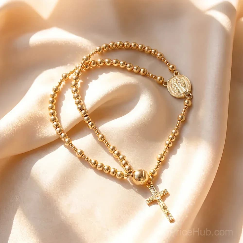FaithLine Silver Rosary Bracelet - Main