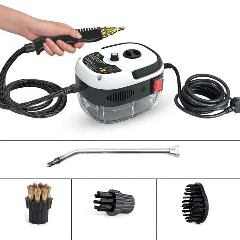 Red Handheld Steam Cleaner with Single Control - View 2