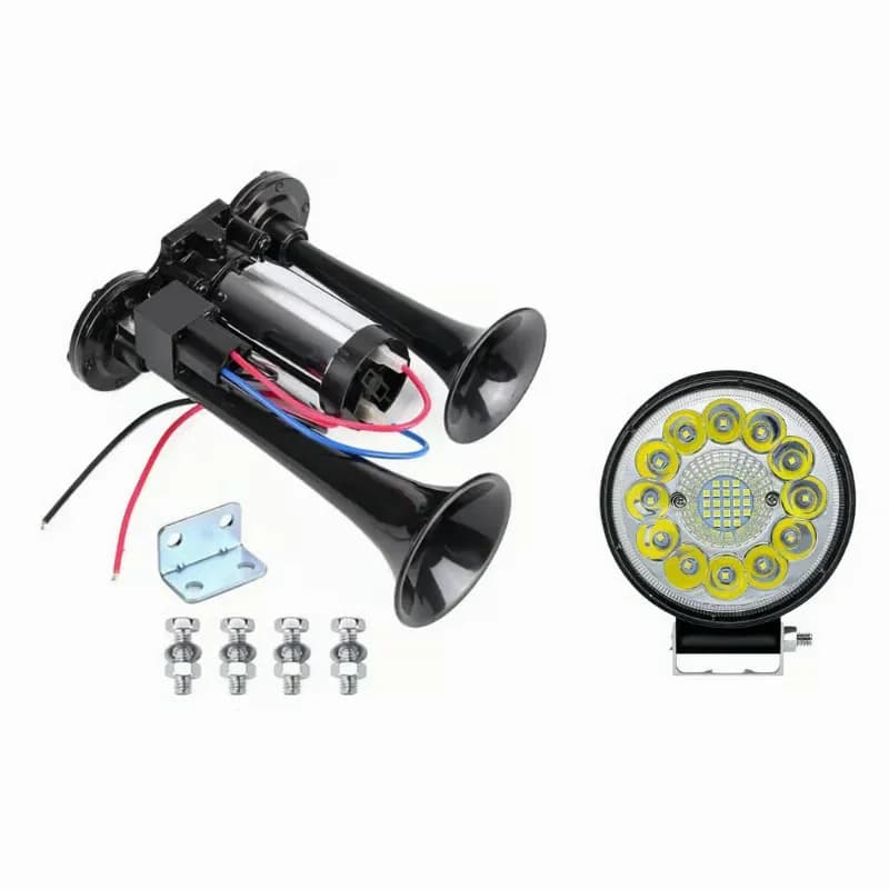 12V Train Air Horn for Truck or Car with Black Speaker - View 9