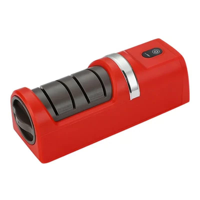 Automatic Kitchen Knife Sharpener, Red - View 1