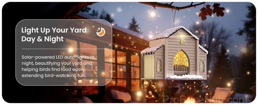 Church-Shaped Solar Bird Feeder - Garden Decor - View 10