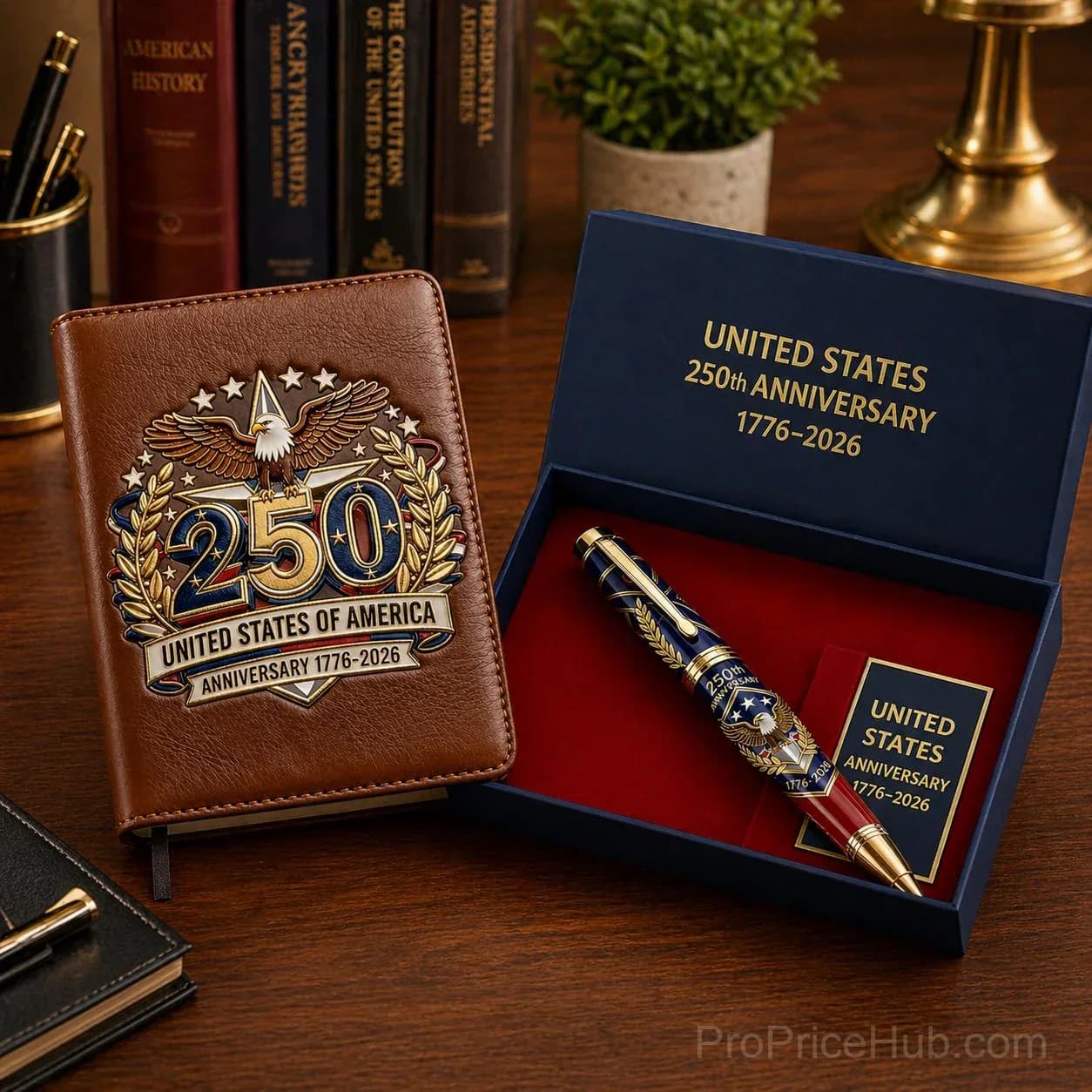 USA 250th Anniversary Patriotic Notebook & Pen Set - View 3