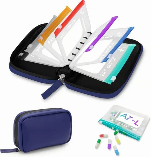 A8 Green Waterproof Pill Case Set, 7-14 Day Medication Organizer - View 12