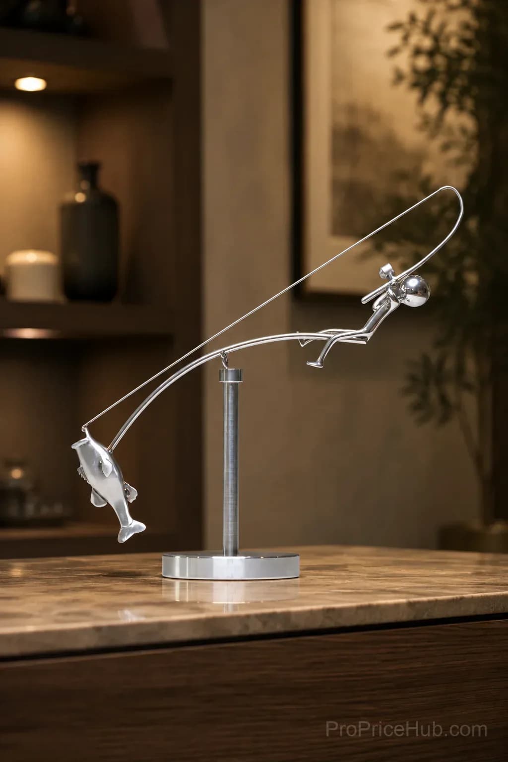 Fisherman Balancing Sculpture Decorative Ornament - View 1