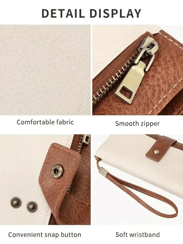 Women's RFID Blocking Leather Long Wallet - Stylish Solid Color Clutch - View 7