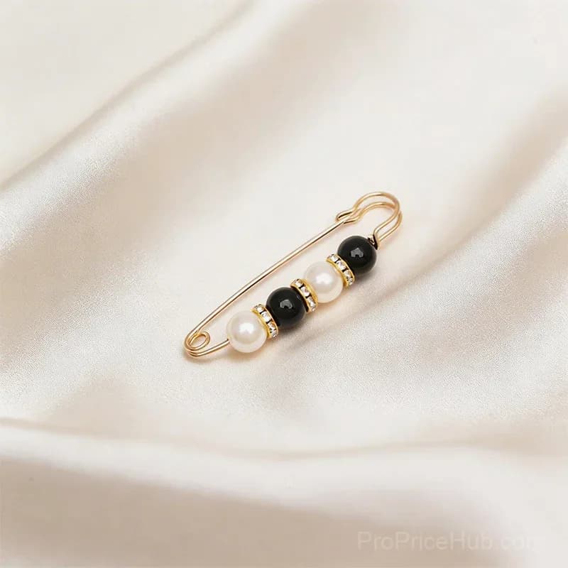 Fancy Rhinestones Pearls Safety Pin Brooch - View 10