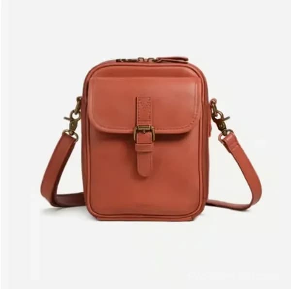 Brown Leather Crossbody Bag - Main
