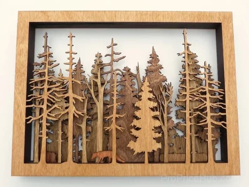 Handcrafted 3D All Natural Forest Wildlife Art - View 1