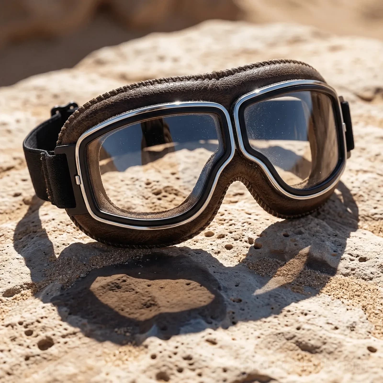 OTG Vintage Motorcycle Goggles, Fits Over Glasses - Alt