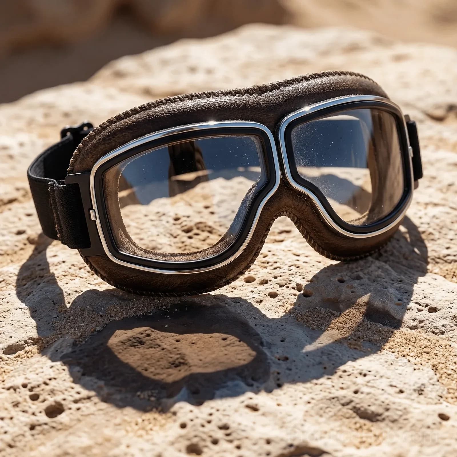 OTG Vintage Motorcycle Goggles, Fits Over Glasses - View 3