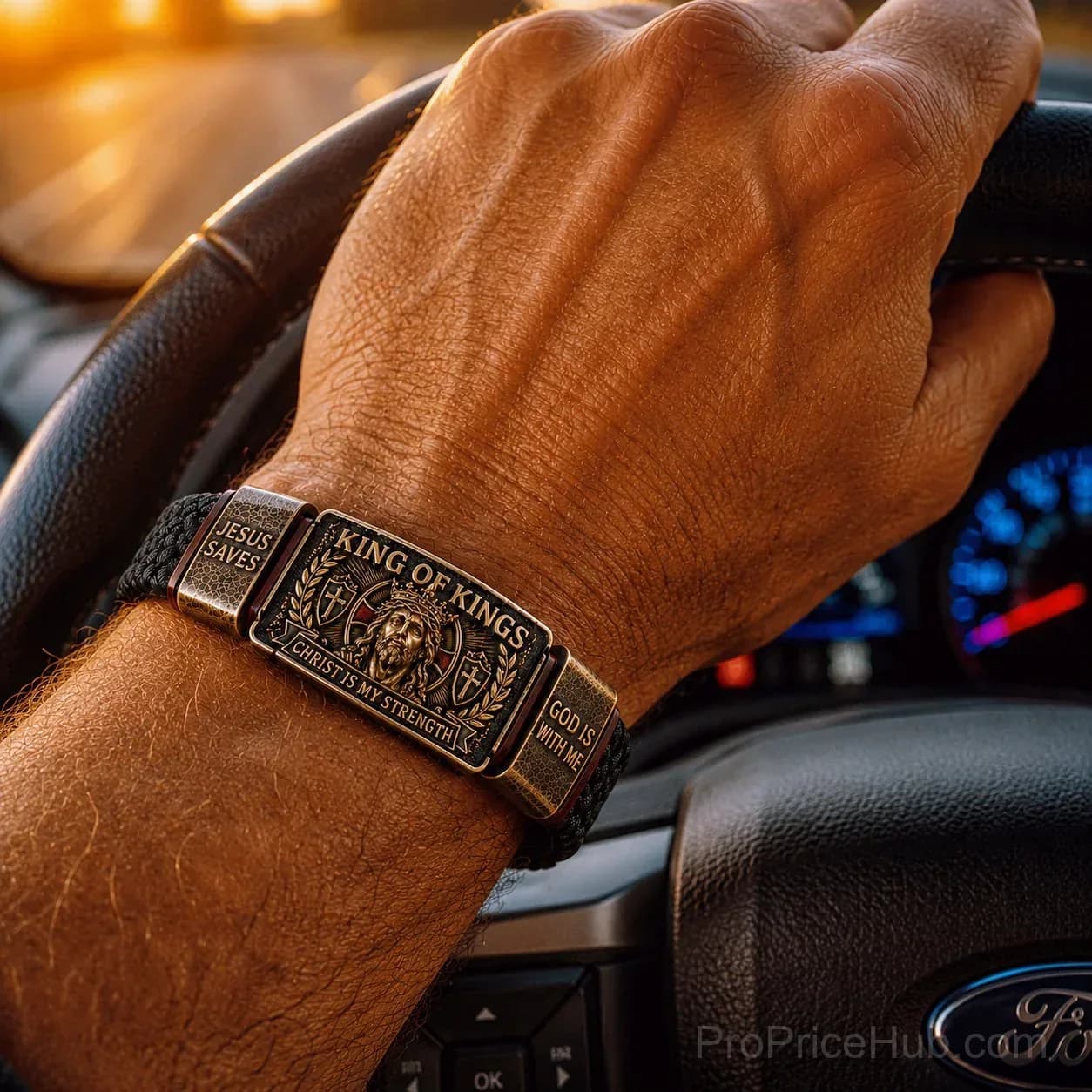 King of Kings Adjustable Christian Faith Bracelet - View 7