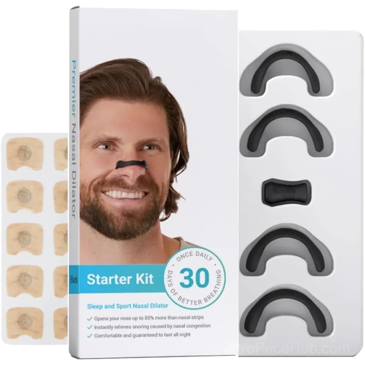 Magnetic Nasal Strips for Snoring and Airflow, 60-Piece Pack - View 1