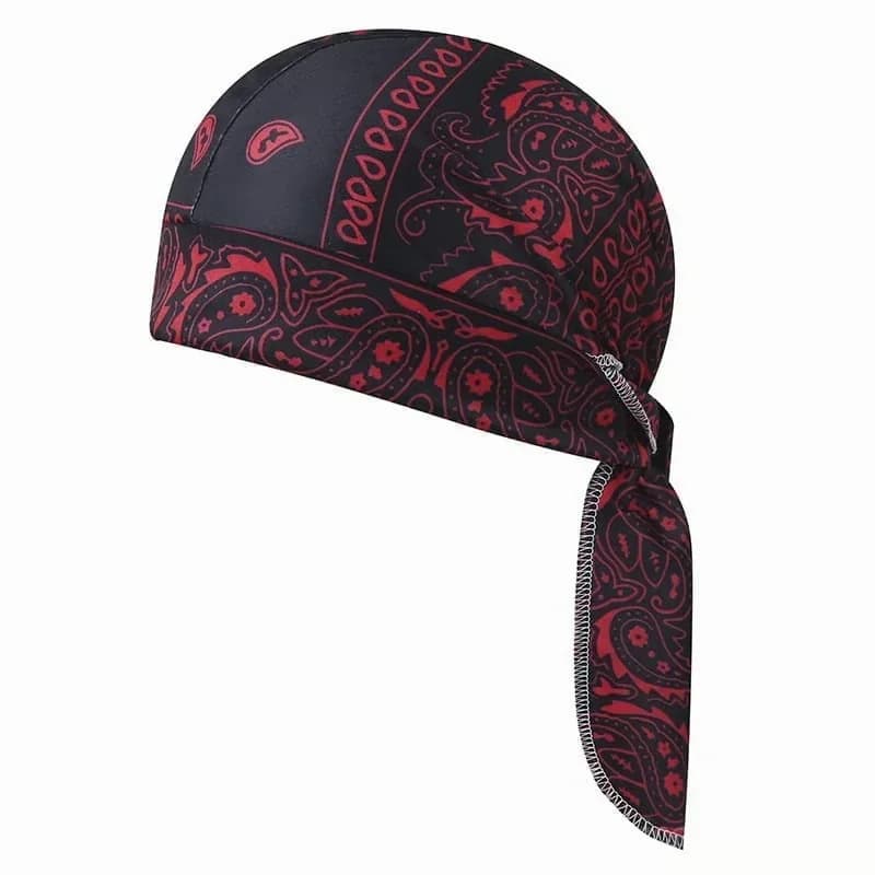 Elastic Cycling Sports Cap, Rose Red/Black - View 3