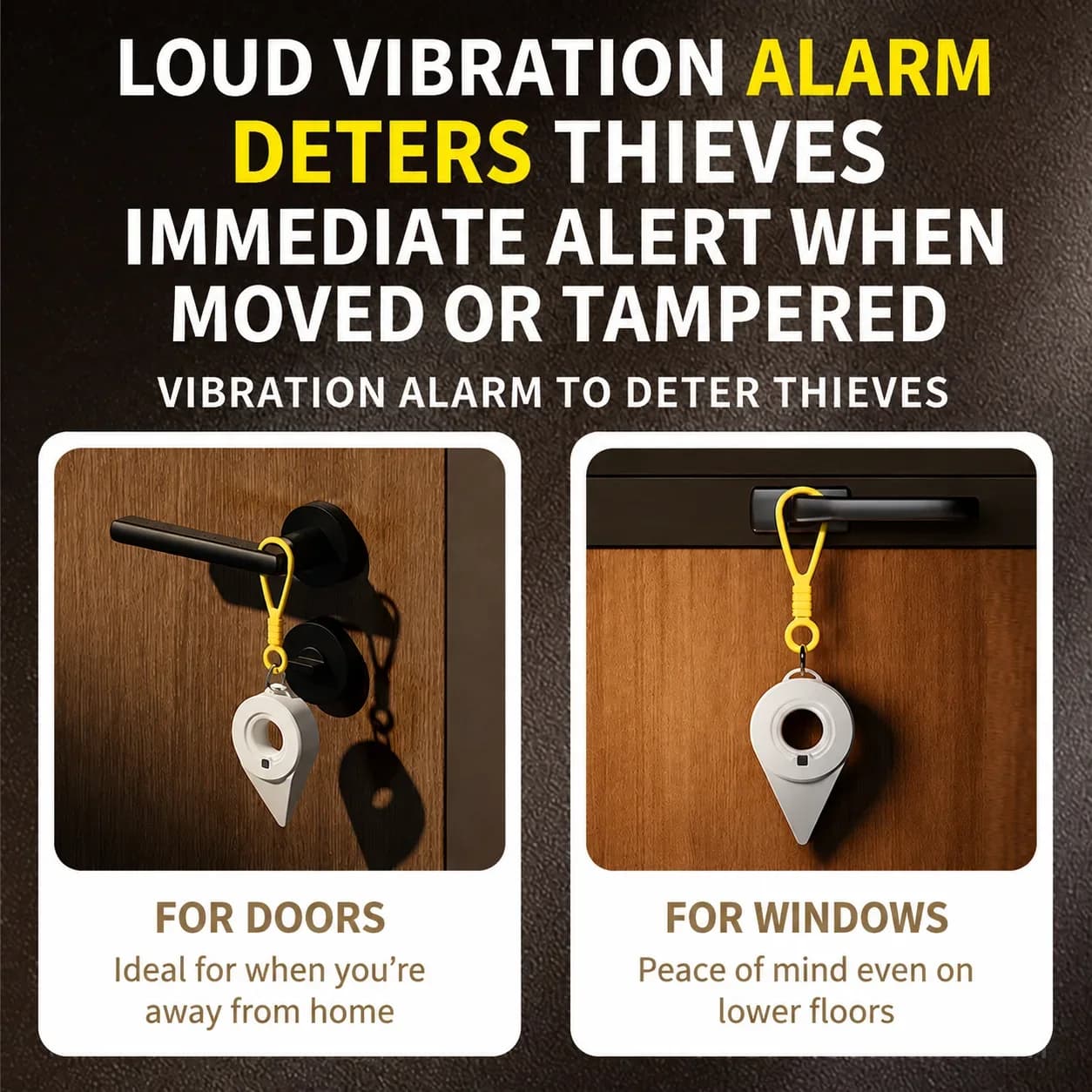 Portable Door Security Alarm, Security Door Wedge for Home, Hotel & Office - View 2