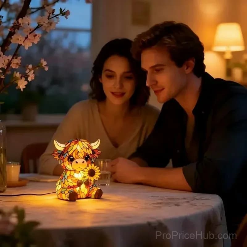 LED Night Light with Highland Cow Design - View 1