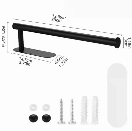 Black Under-Cabinet Paper Towel Holder for Kitchen - View 3