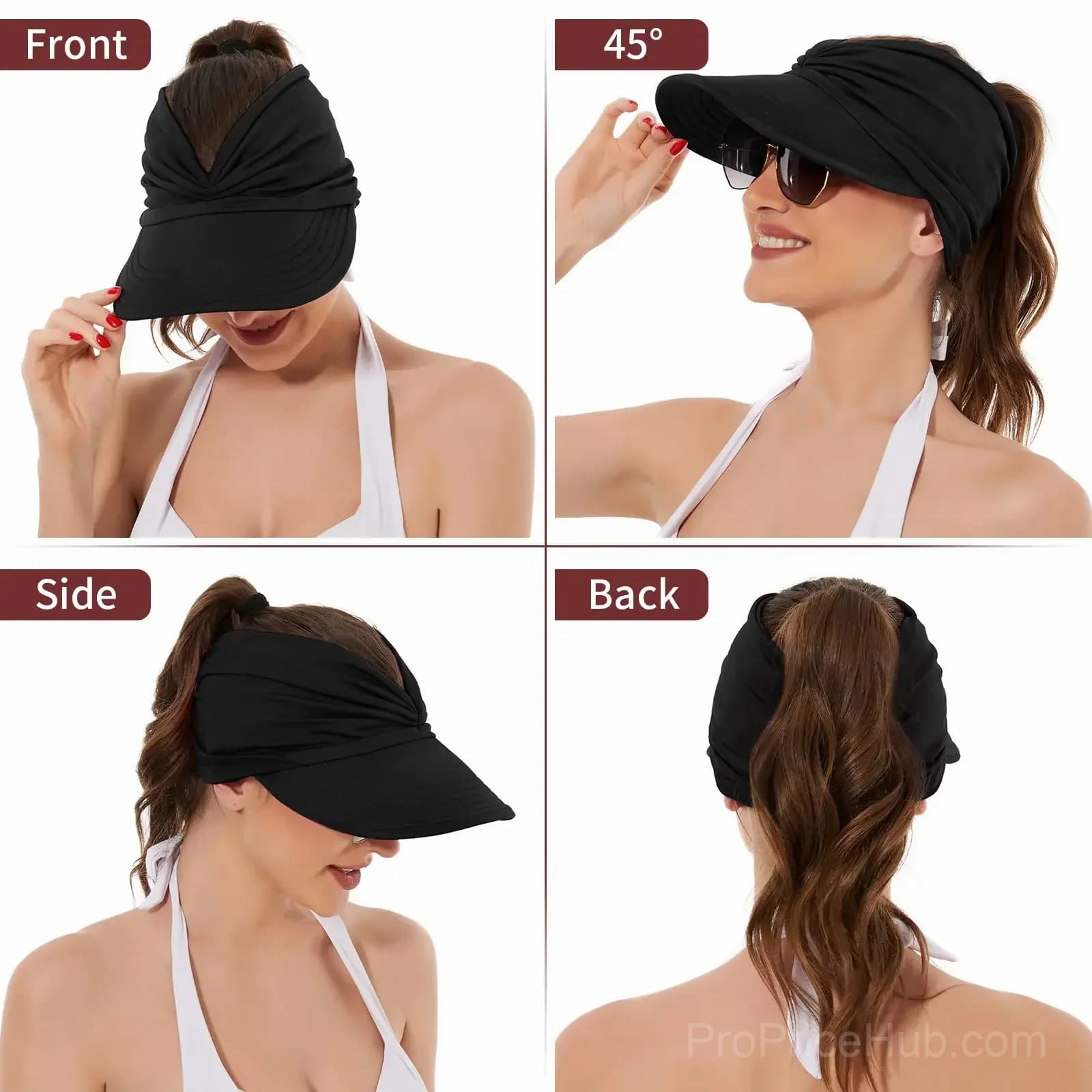 Women's UPF 50+ UV Protection Sun Visor Hat - View 11