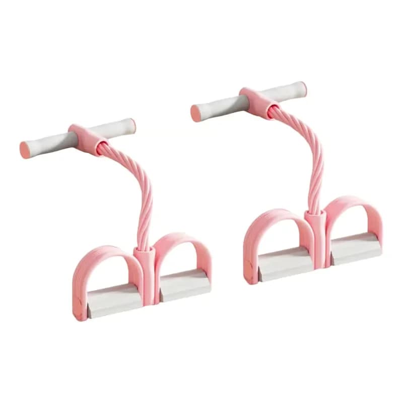 Multifunction Elastic Yoga Resistance Band, Pink - View 5