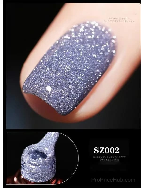 High Density Glitter Nail Gel Polish - Silver - View 2