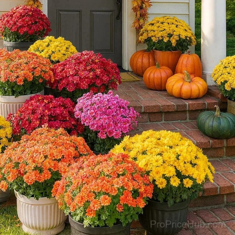Artificial Outdoor Sunset Mums – UV-Resistant & Weatherproof - View 1