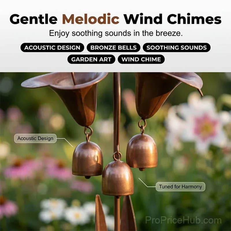 Calla Lily Garden Stake with Bell Chimes - View 6