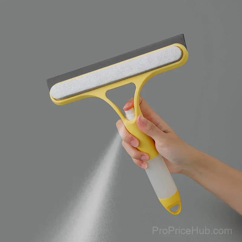 3-in-1 Window Cleaner with Spray, Scrub, and Squeegee for Home & Car - View 2