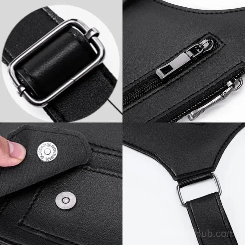 Premium Leather Adjustable Underarm Shoulder Bag for Men - View 5