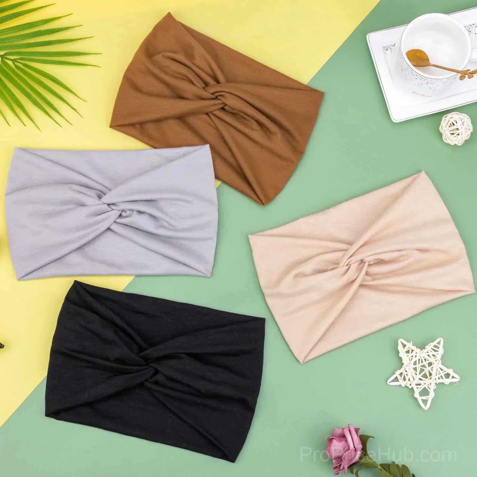 10 Pack Wide Knotted Turban Headbands for Women - View 3