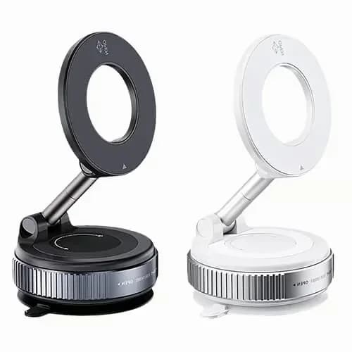 360° Nano Gel Vacuum Magnetic Car Phone Holder, Black - View 3