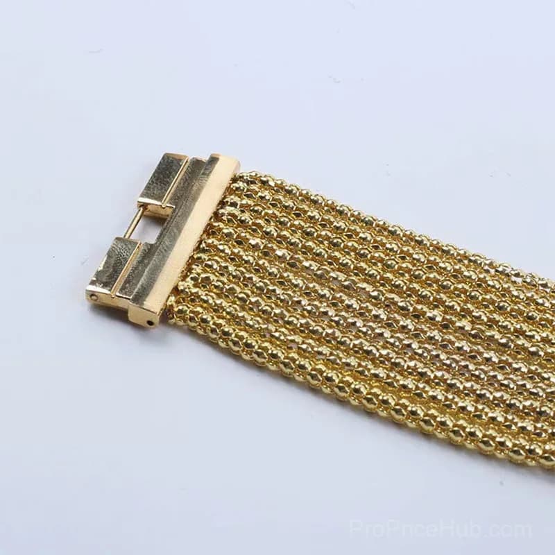 Ladies Gold Rhinestone Square Quartz Watch - View 10