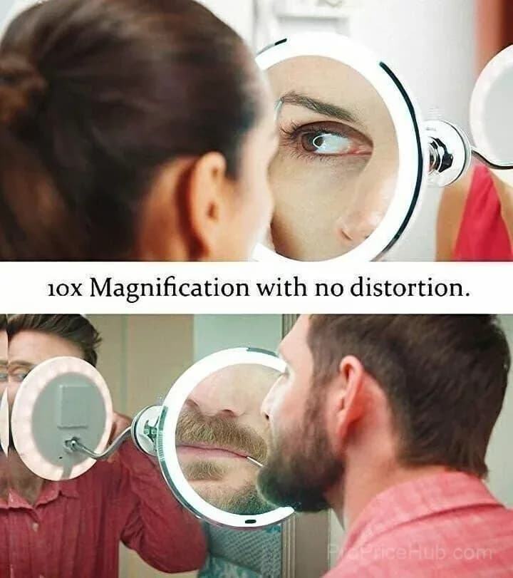 360° Flexible Light-Up 10X Magnification Makeup Mirror - 1 Piece - View 2