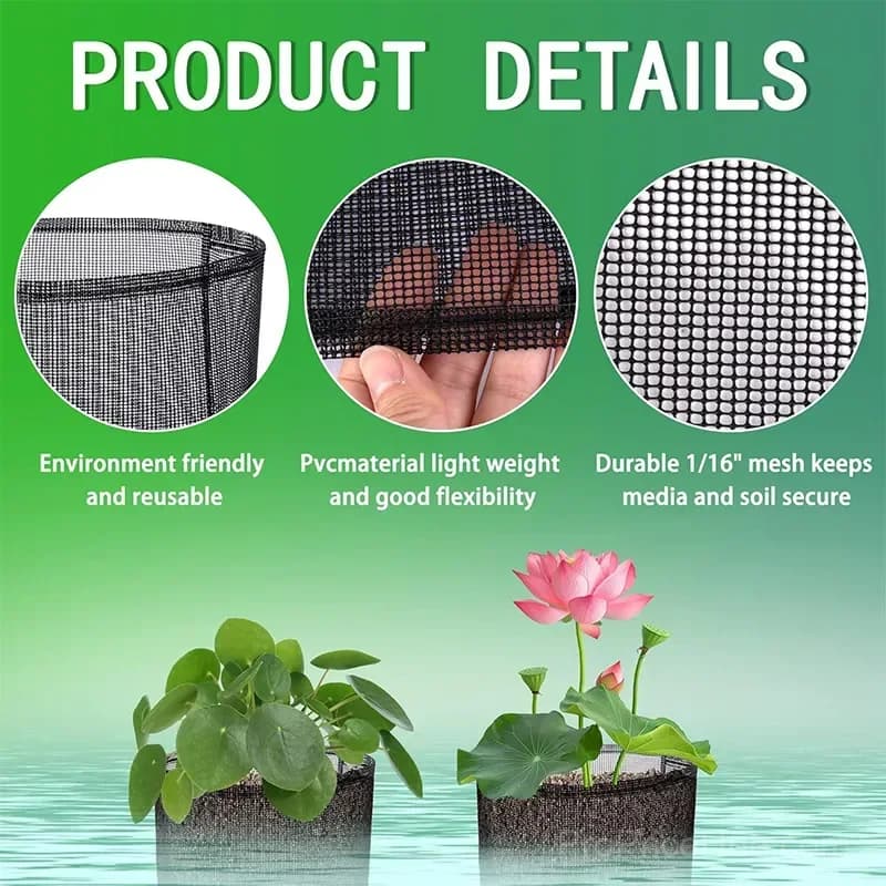 4-Pack Reusable Mesh Aquatic Planting Bags for Pond Plants - View 6