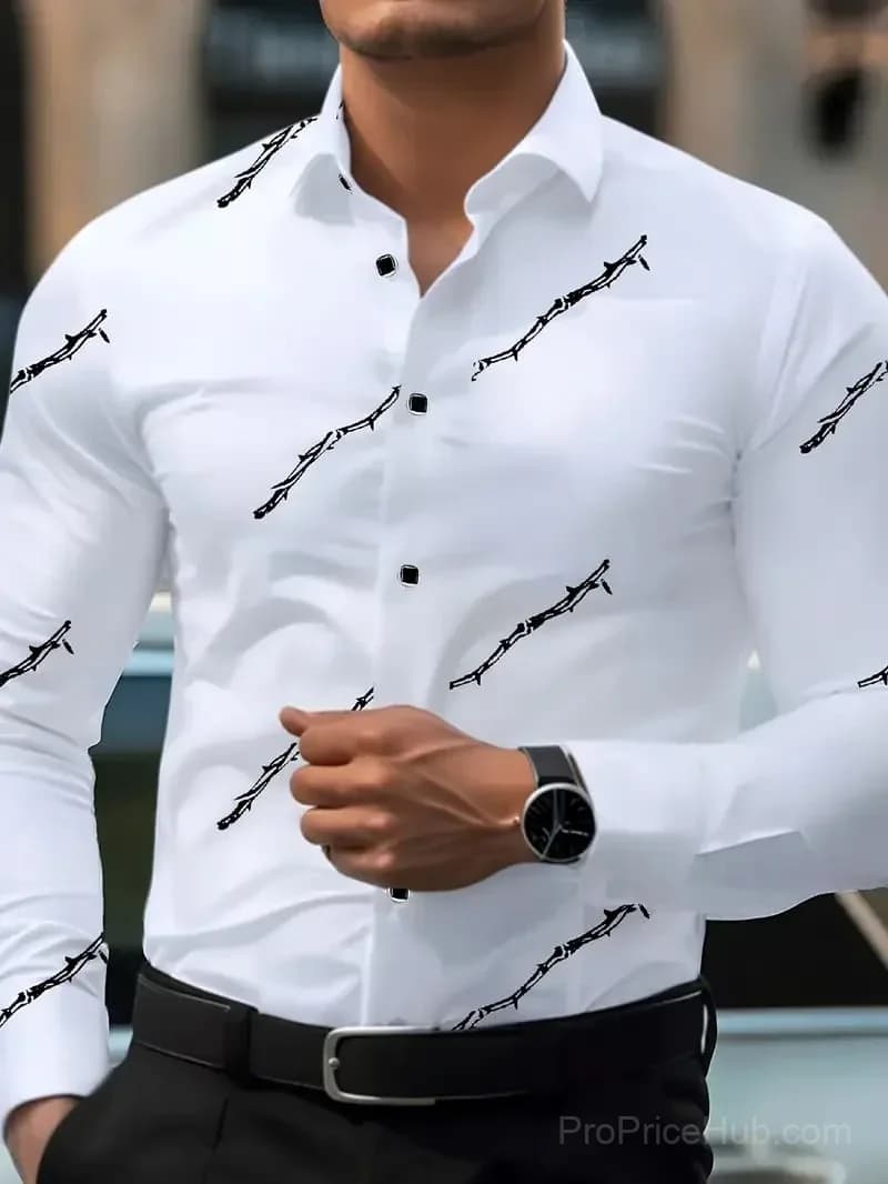 Men's Solid Color Business Casual Shirt - View 1