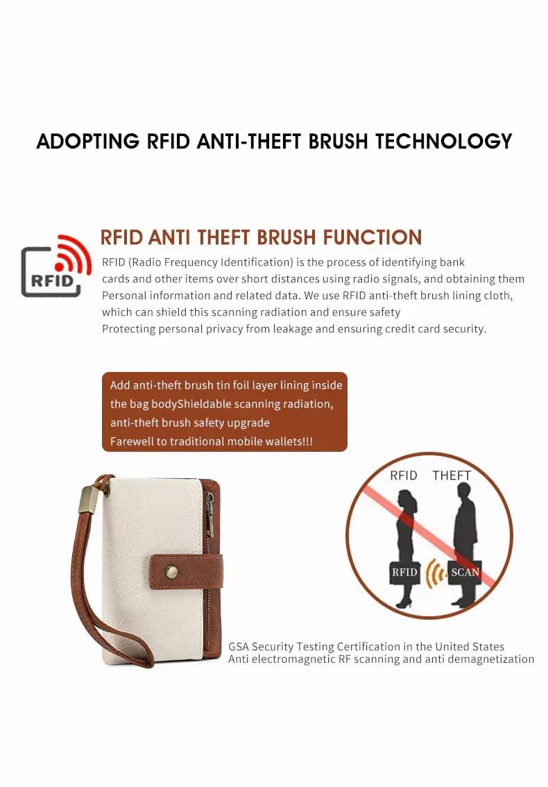 Women's Retro RFID Blocking Tri-Fold Wallet - View 4