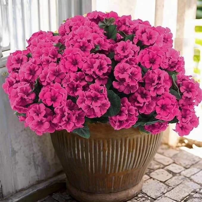Artificial Geranium Flowers for Outdoors - View 2